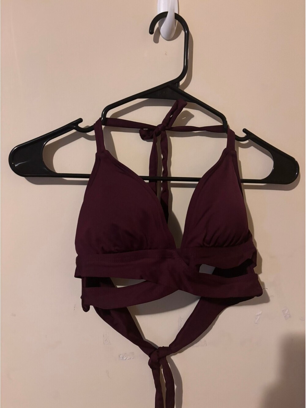 Kona Sol Burgundy strappy bikini top Small